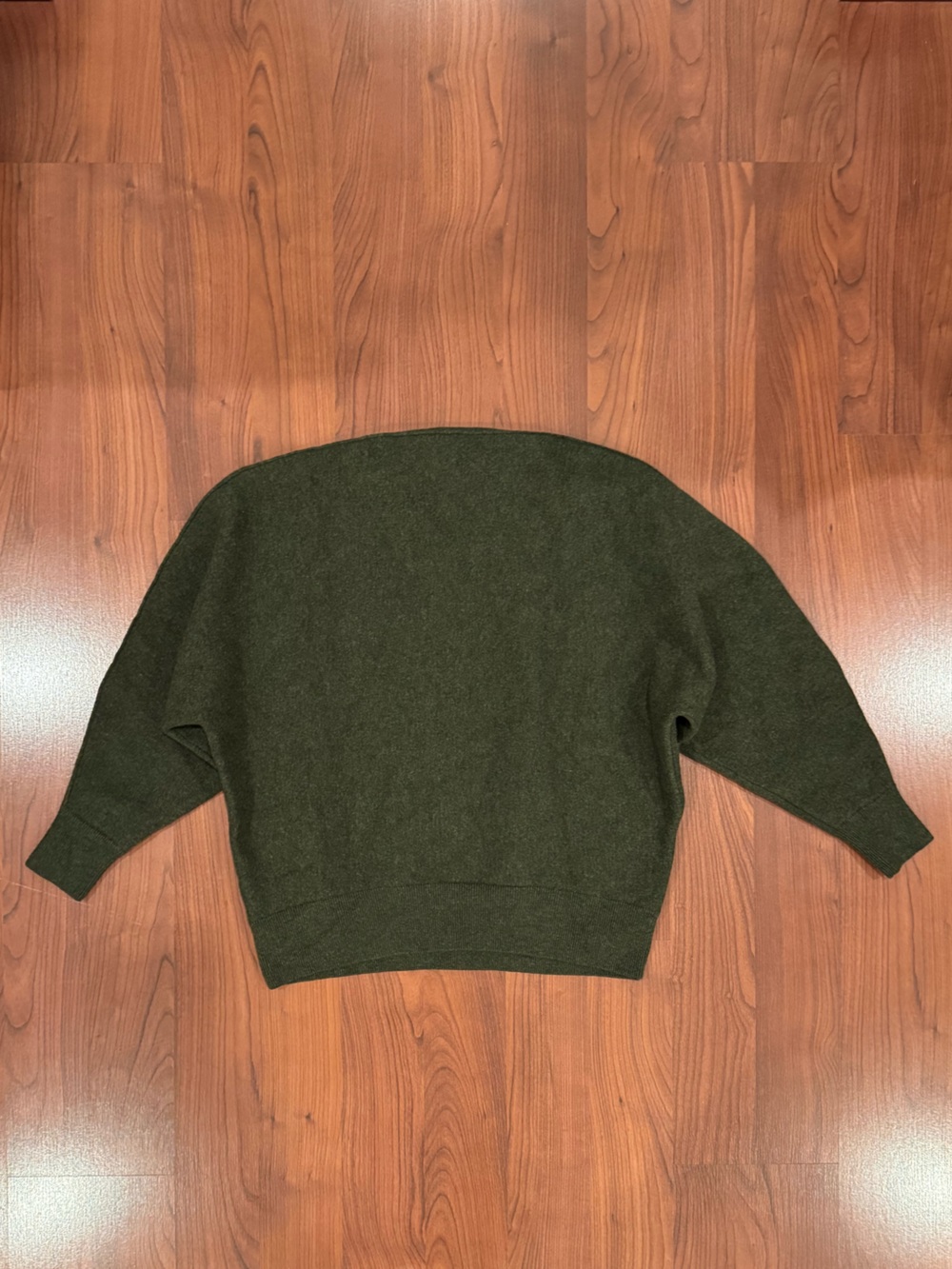 COS Rounded Double Faced Wool Crewneck Sweater in Dark Green size Medium - Picture 7 of 7